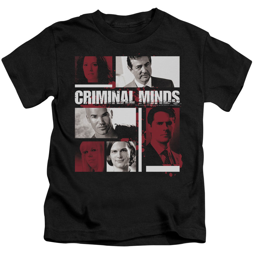 Criminal Minds Character Boxes Juvenile Kids Youth T Shirt Black Officially Licensed