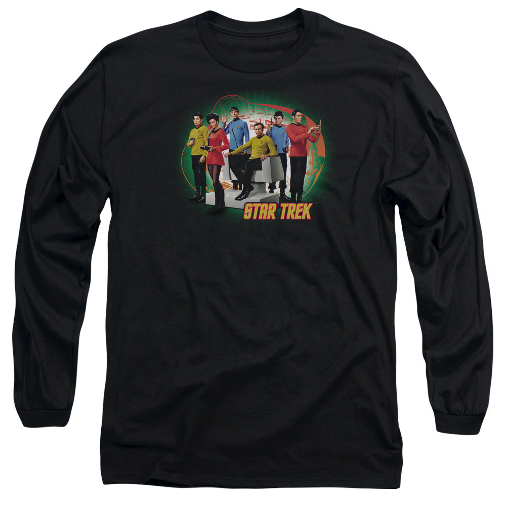Star Trek Enterprises Finest Mens Long Sleeve Shirt Black Officially Licensed Officially Licensed