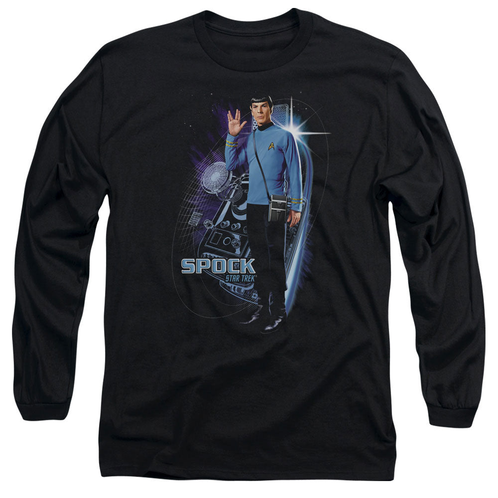 Star Trek Galactic Spock Mens Long Sleeve Shirt Black Officially Licensed Officially Licensed
