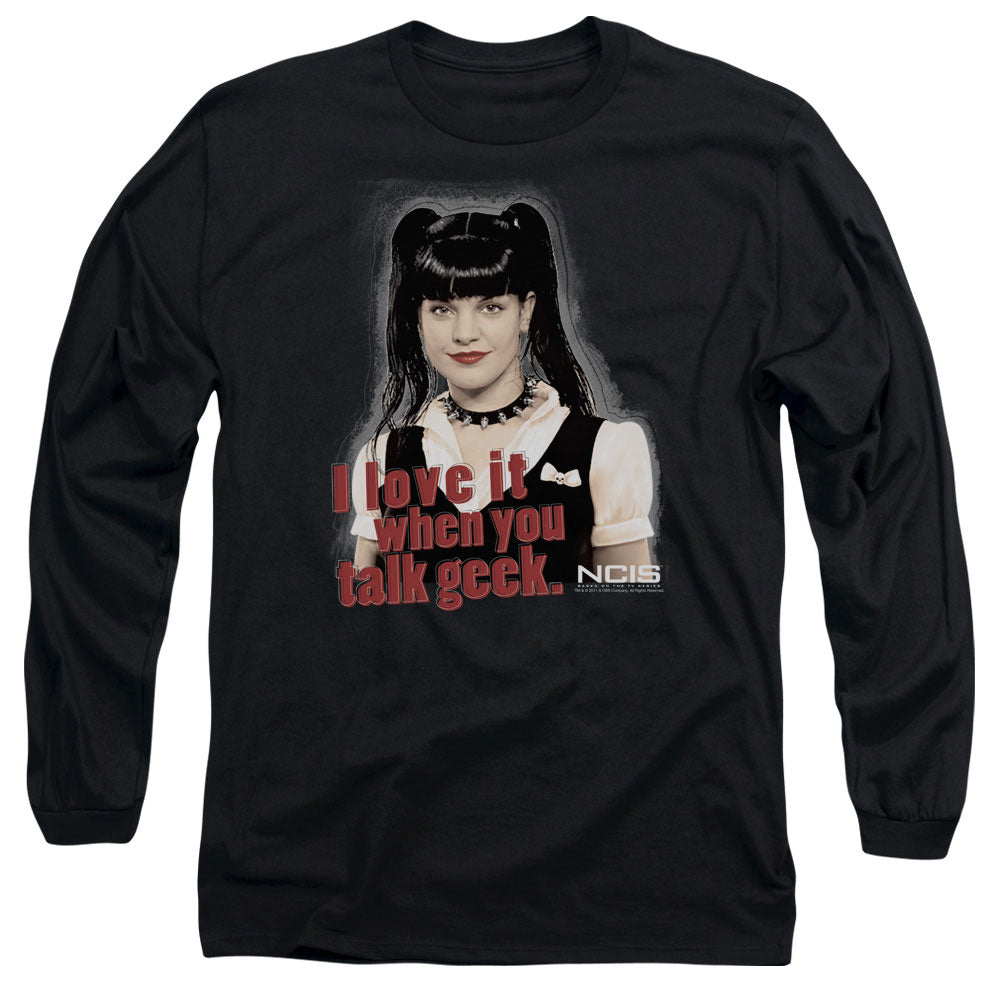 Ncis Geek Talk Mens Long Sleeve Shirt Black Officially Licensed