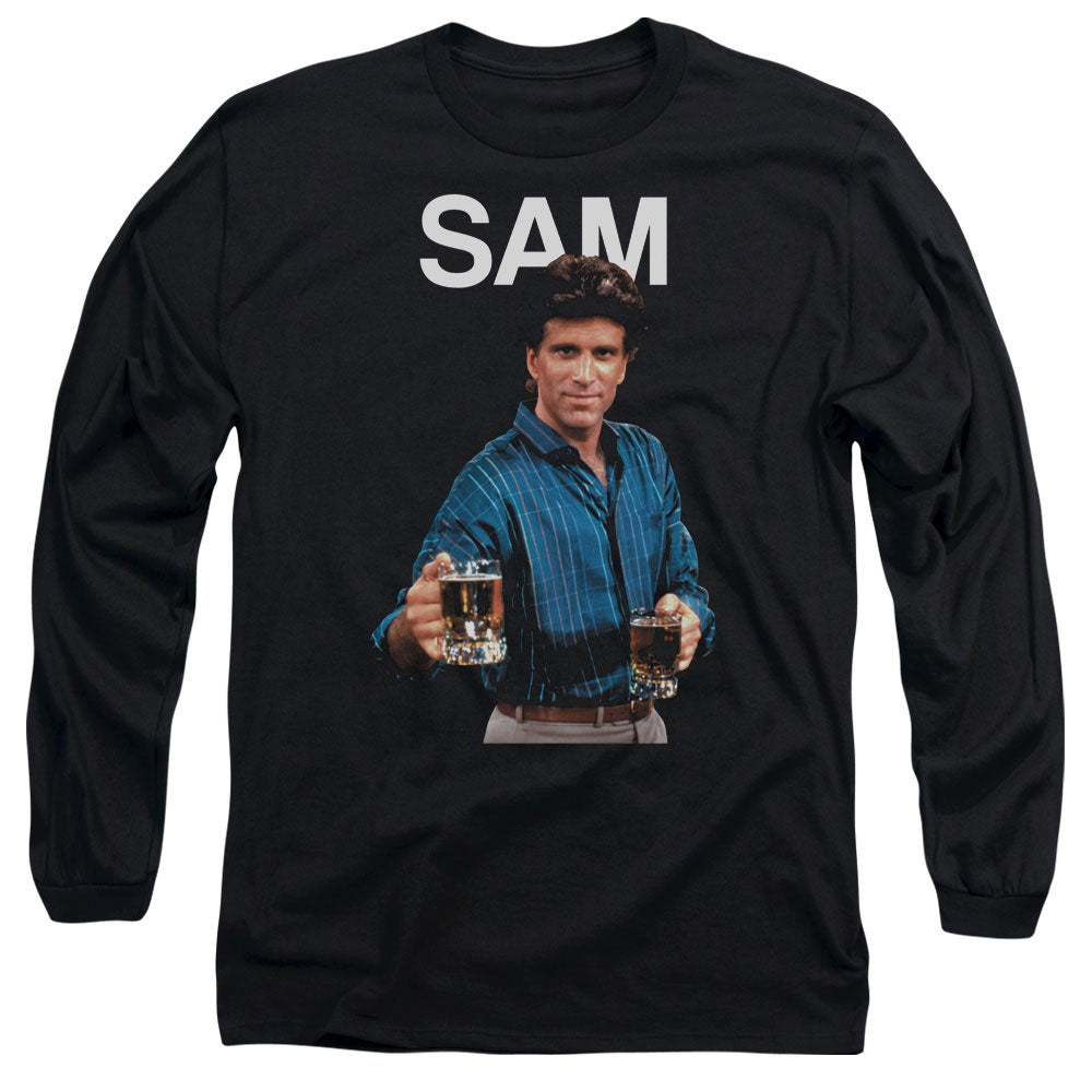 Cheers Sam Mens Long Sleeve Shirt Black Officially Licensed Officially Licensed