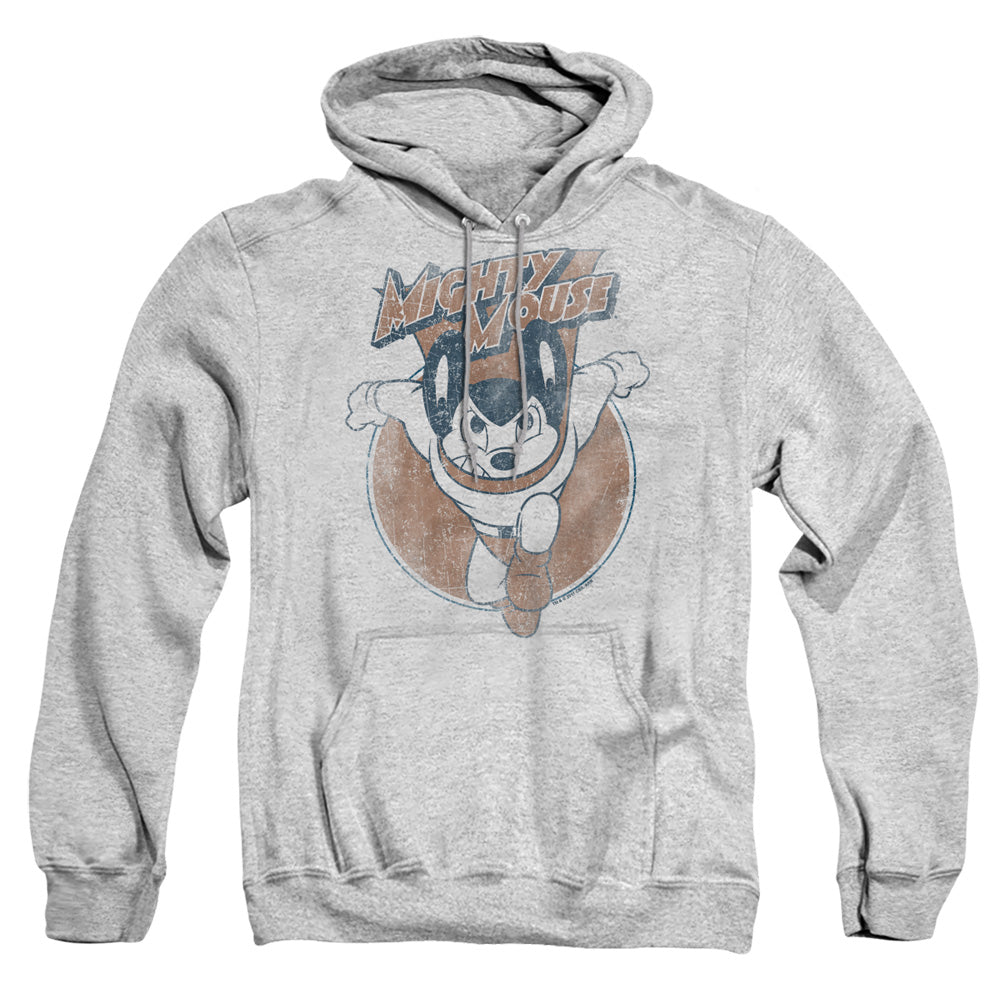 Mighty Mouse Flying With Purpose Mens Hoodie Athletic Heather Officially Licensed
