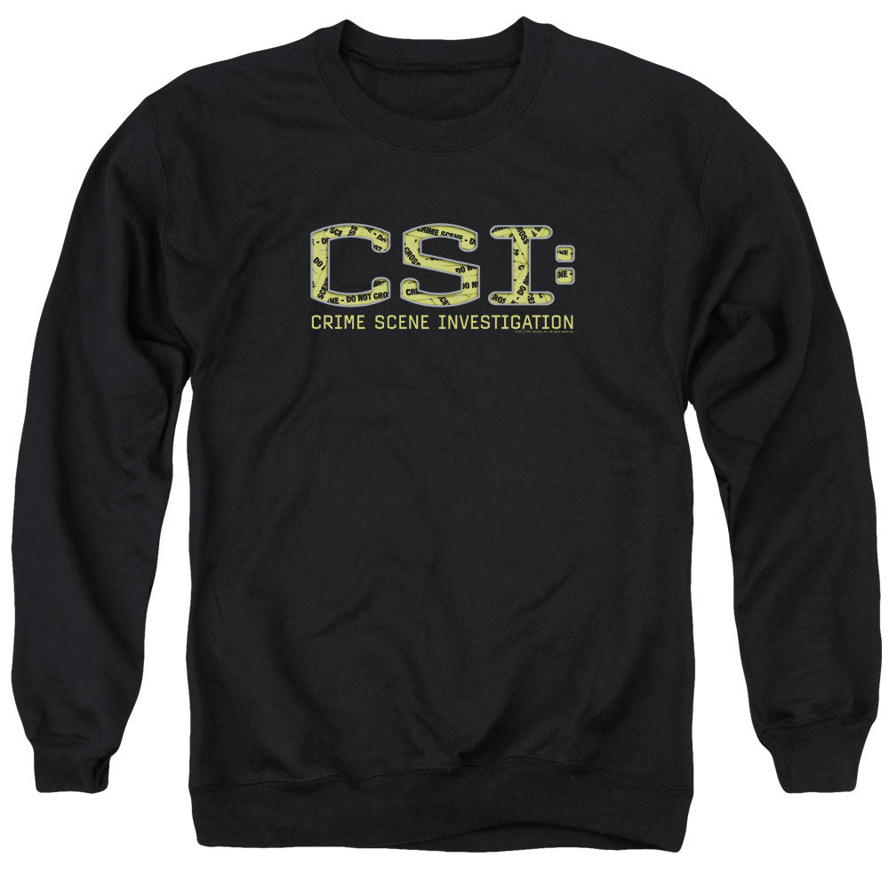 Csi Collage Logo Mens Crewneck Sweatshirt Black Officially Licensed