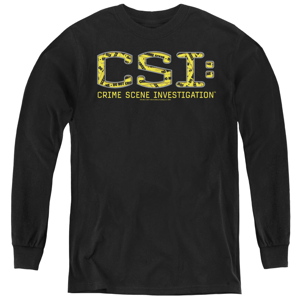 Csi Collage Logo Long Sleeve Kids Youth T Shirt Black Officially Licensed