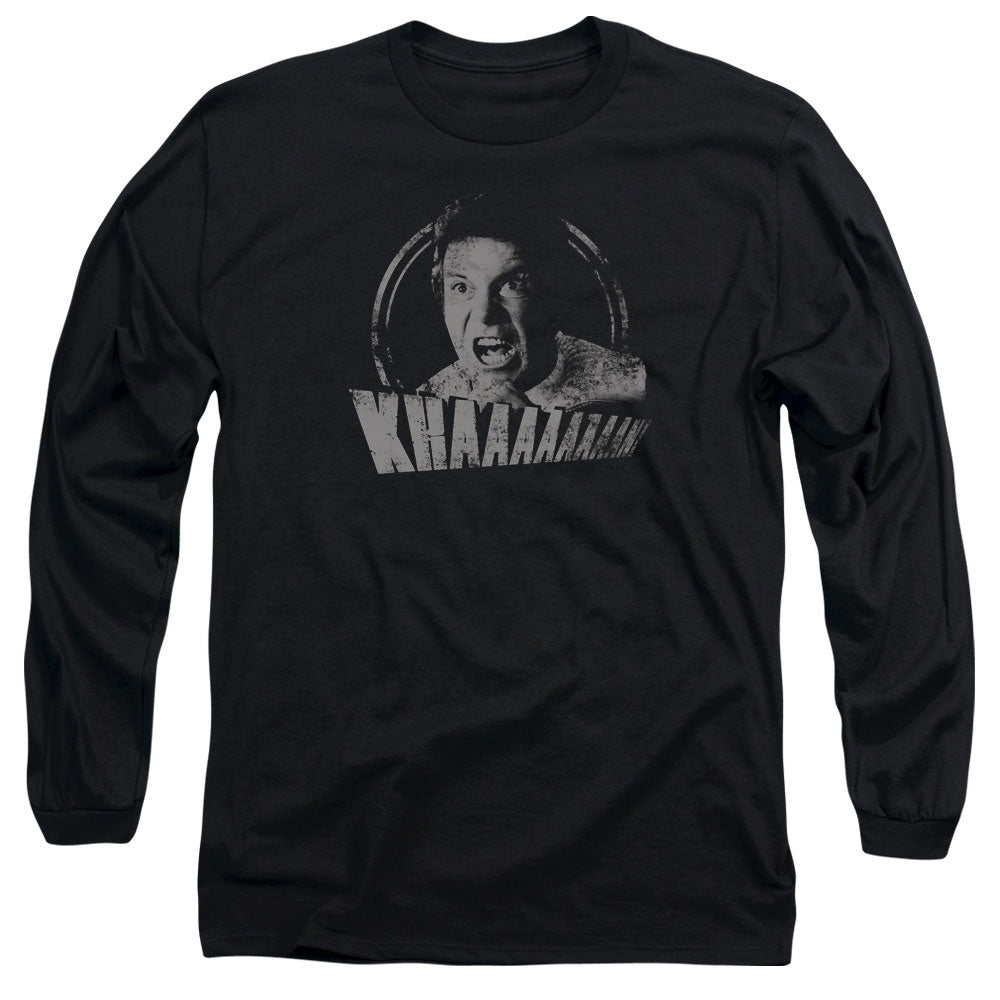 Star Trek Khan Distressed Mens Long Sleeve Shirt Black Officially Licensed Officially Licensed