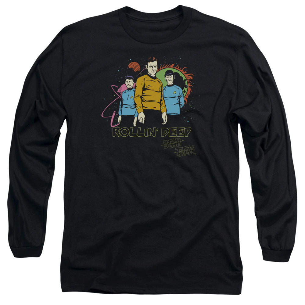Star Trek Rollin Deep Mens Long Sleeve Shirt Black Officially Licensed Officially Licensed