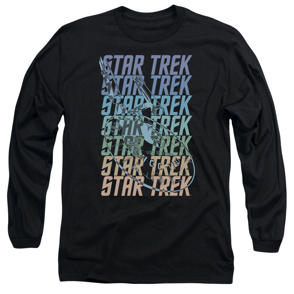 Star Trek Multi Logo Enterprise Mens Long Sleeve Shirt Black Officially Licensed Officially Licensed