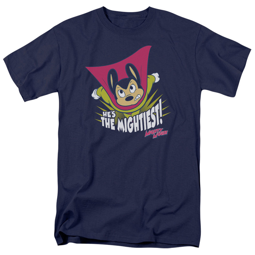 Mighty Mouse The Mightiest Mens T Shirt Navy Officially Licensed