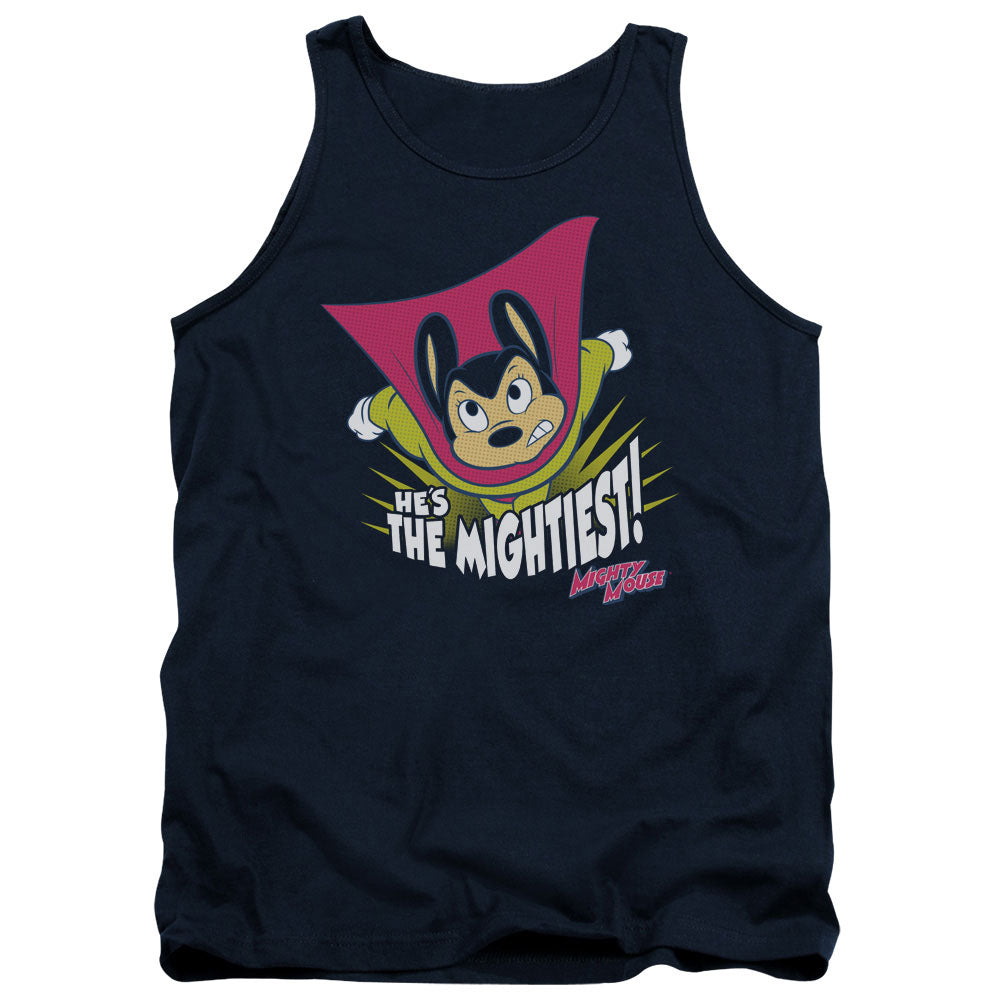 Mighty Mouse The Mightiest Mens Tank Top Shirt Navy Officially Licensed