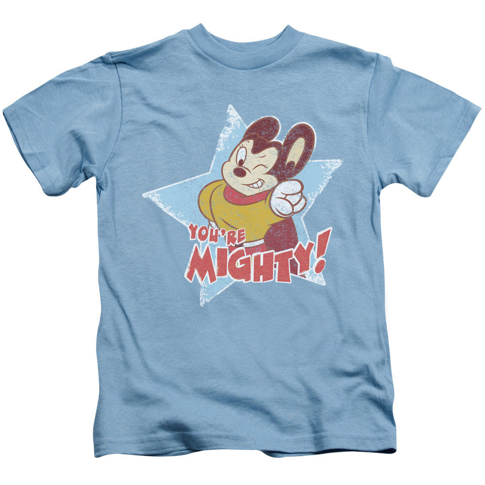 Mighty Mouse Youre Mighty Juvenile Kids Youth T Shirt Carolina Blue Officially Licensed