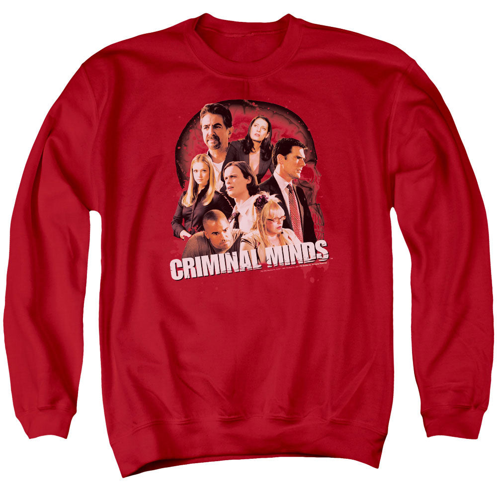 Criminal Minds Brain Trust Mens Crewneck Sweatshirt Red Officially Licensed