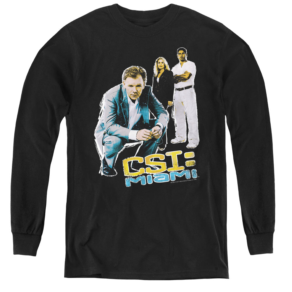 Csi:miami in Perspective Long Sleeve Kids Youth T Shirt Navy Officially Licensed