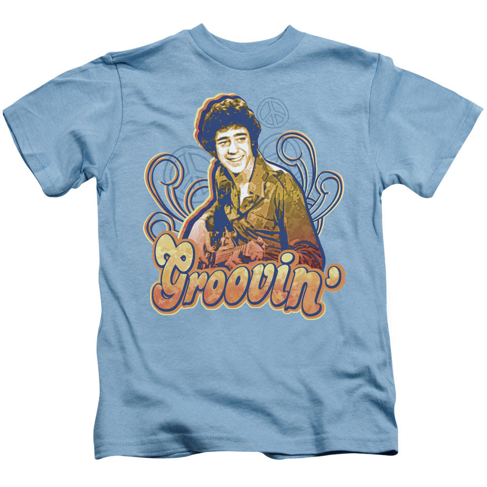 Brady Bunch Groovin Juvenile Kids Youth T Shirt Carolina Blue Officially Licensed