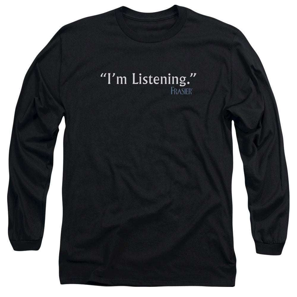 Frasier Im Listening Mens Long Sleeve Shirt Black Officially Licensed Officially Licensed