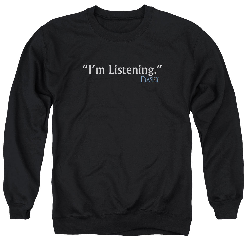 Frasier I'm Listening Mens Crewneck Sweatshirt Black Officially Licensed