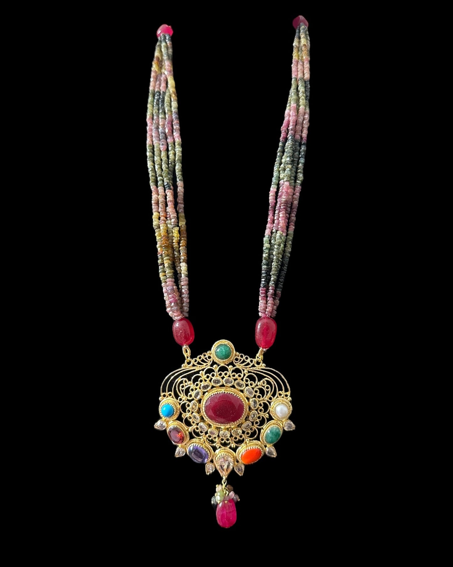 DLN127 Adaya multicolor natural beads necklace ( READY TO SHIP )