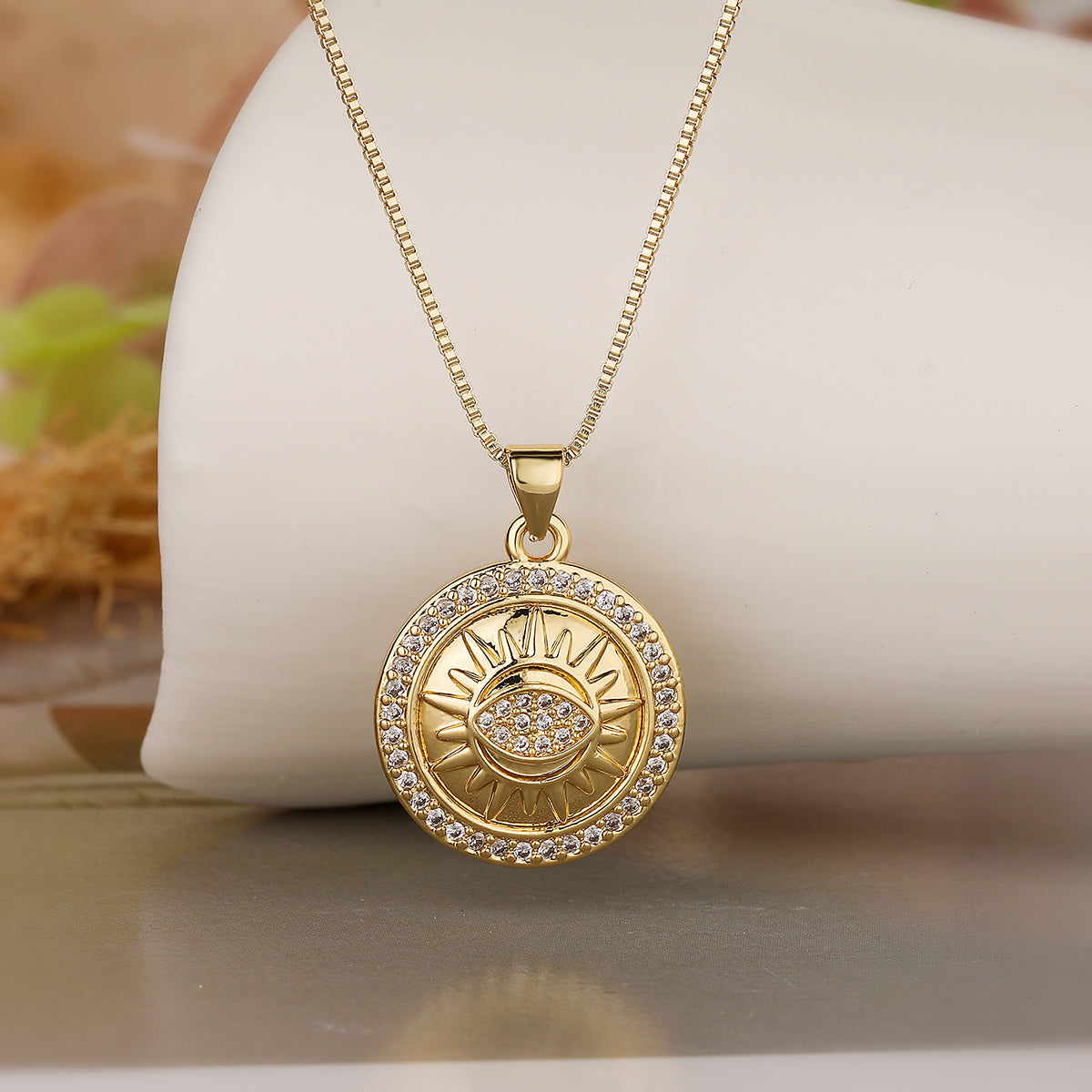 Evil Eye Sun Necklace - Protection & Luck