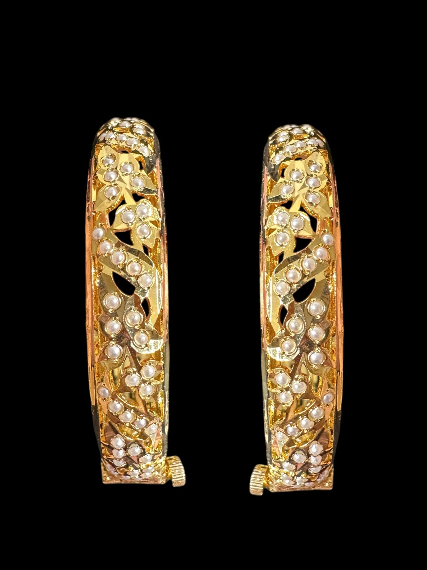 B308 Jadau bangles ( pearls ) ( READY TO SHIP)
