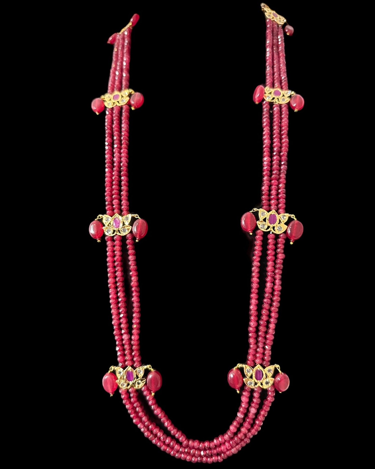 LN64 Raina Ruby beads necklace (SHIPS IN 3 WEEKS )