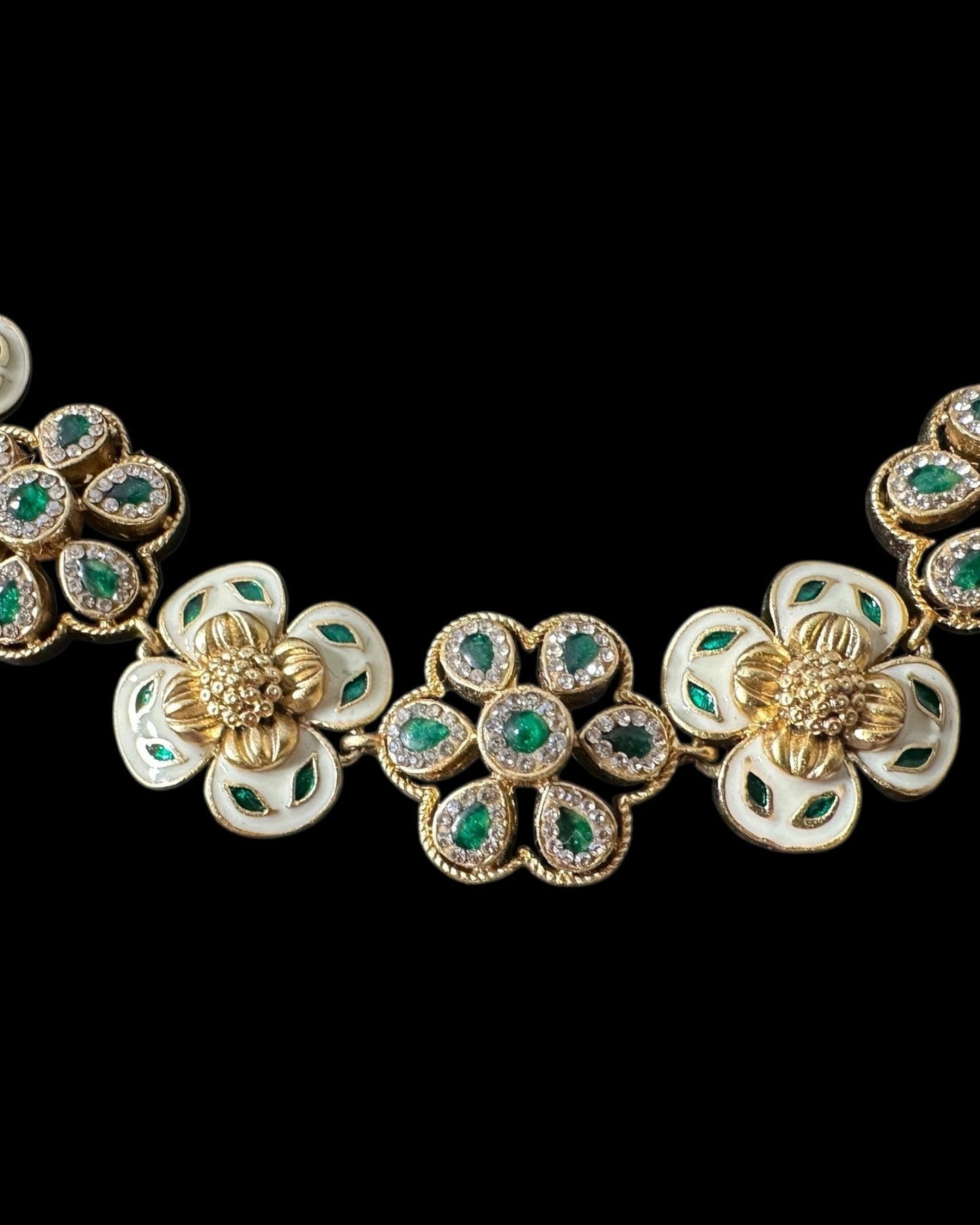 DNS189 meenakari gold plated necklace with jhumka set (READY TO SHIP )