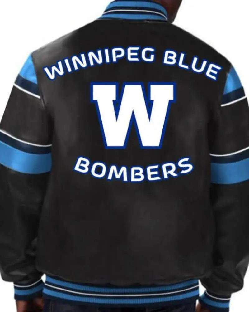 CFL Winnipeg Blue Bombers Multicolor Leather Jacket