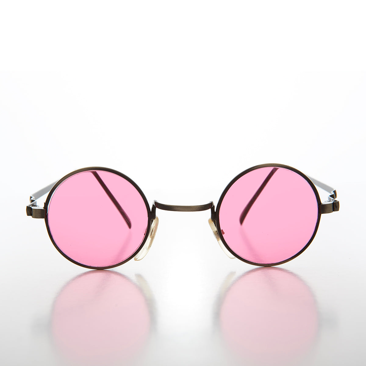Small Round Tinted Lens Hippy Vintage Sunglasses - Chan