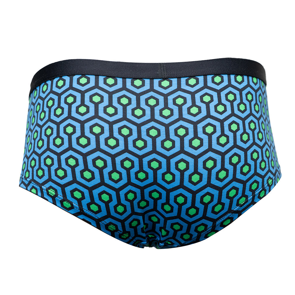 SHEATH Women's Bamboo Hexagon Cheeky Boyshorts