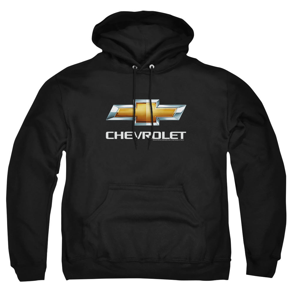 Chevrolets Chevy Bowtie Stacked Mens Hoodie Black Officially Licensed