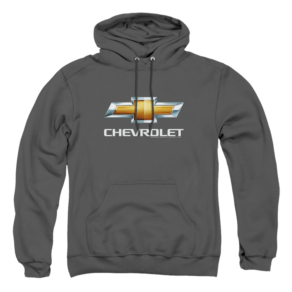 Chevrolets Chevy Bowtie Stacked Mens Hoodie Charcoal Officially Licensed