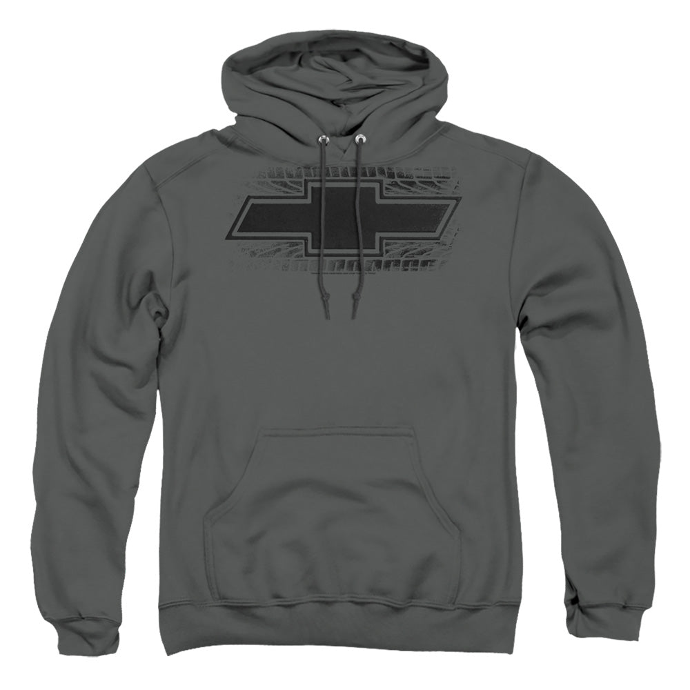 Chevrolet Bowtie Burnout Mens Hoodie Charcoal Officially Licensed