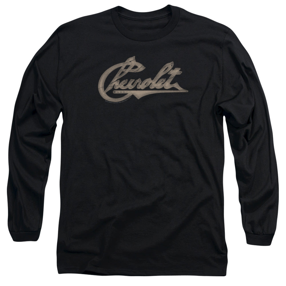 Chevrolet Chevy Script Mens Long Sleeve Shirt Black Officially Licensed Officially Licensed