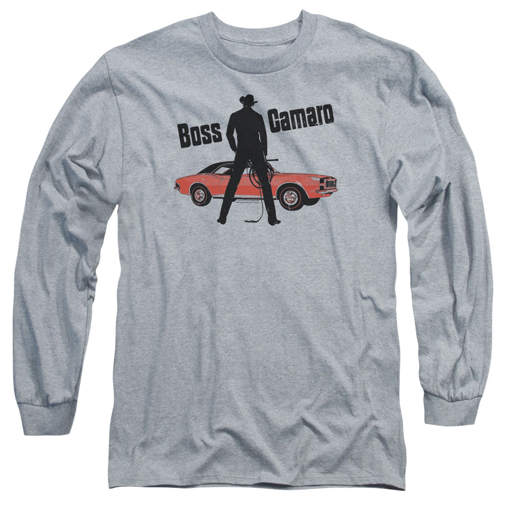 Chevrolet Boss Mens Long Sleeve Shirt Athletic Heather Officially Licensed Officially Licensed