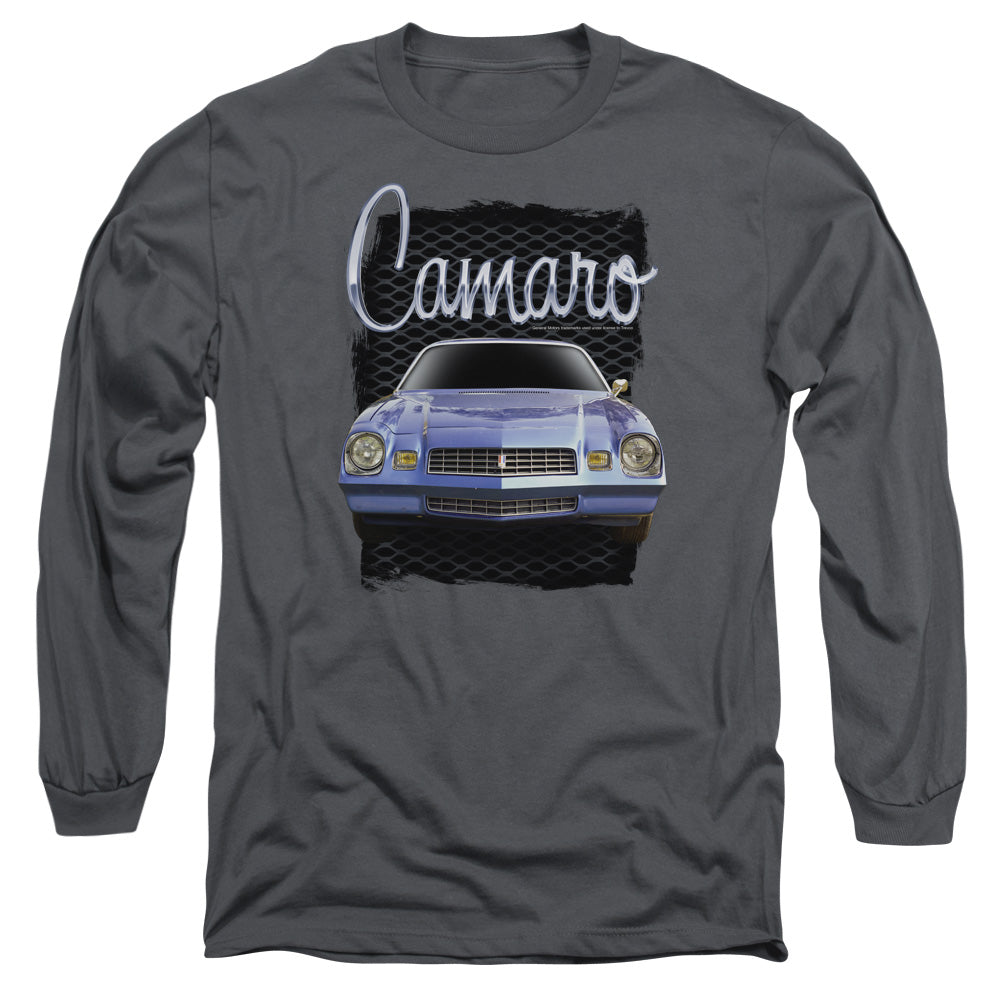 Chevrolet Yellow Camaro Mens Long Sleeve Shirt Charcoal Officially Licensed Officially Licensed