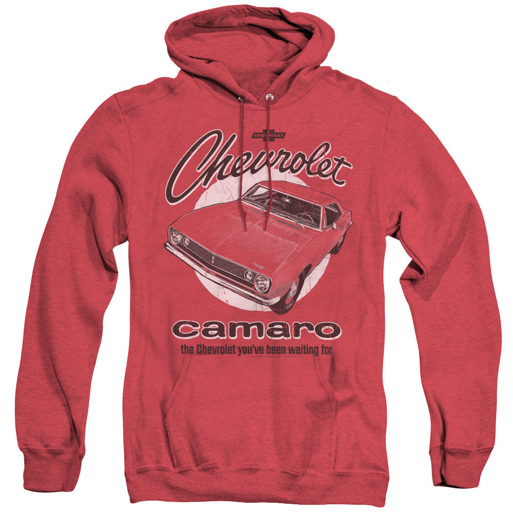 Chevrolet Retro Camaro Mens Heather Hoodie Red Officially Licensed