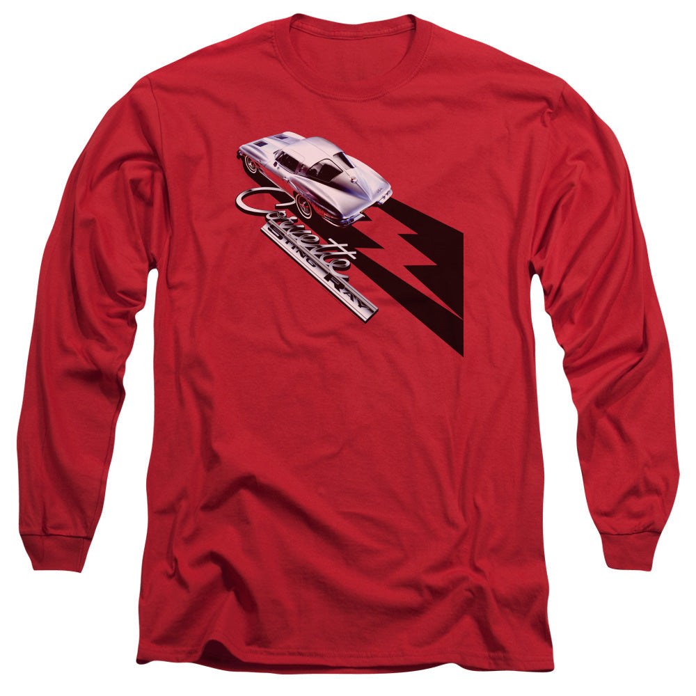 Chevrolet Split Window Sting Ray Mens Long Sleeve Shirt Red Officially Licensed Officially Licensed