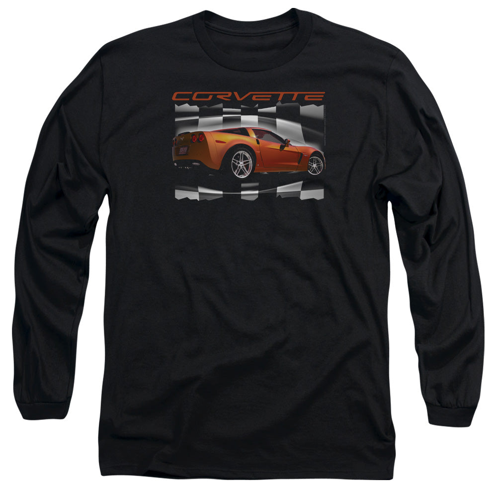Chevrolet Orange Z06 Vette Mens Long Sleeve Shirt Black Officially Licensed Officially Licensed