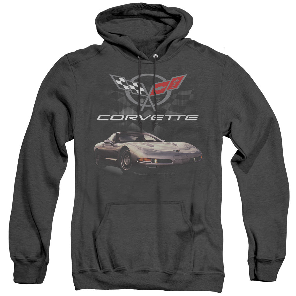 Chevrolet Checkered Past Mens Heather Hoodie Black Officially Licensed