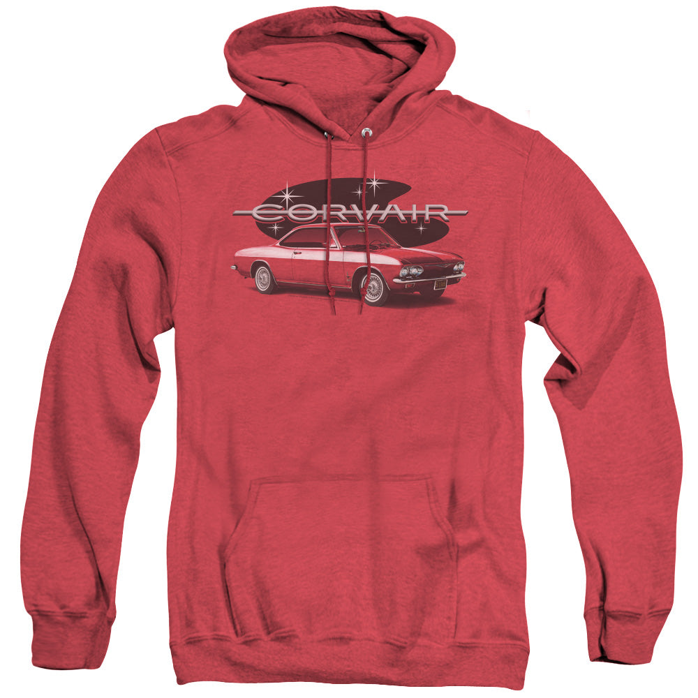 Chevrolet 65 Corvair Mona Spyda Coupe Heather Mens Hoodie Red Officially Licensed