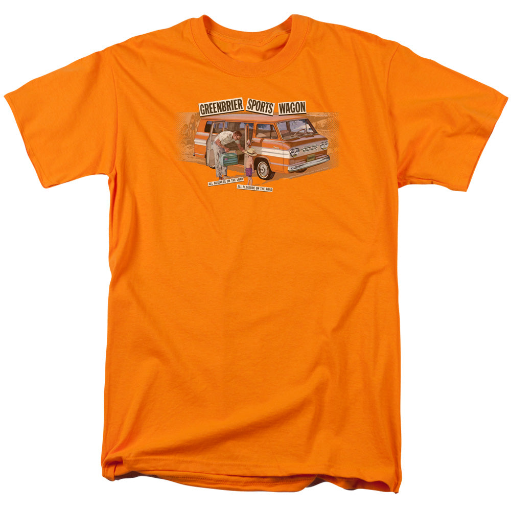 Chevrolet Greenbrier Corvair Sport Wagon Mens T Shirt Orange Officially Licensed