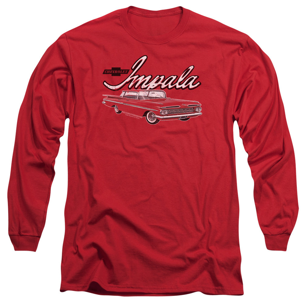 Chevrolet Classic Impala Mens Long Sleeve Shirt Red Officially Licensed Officially Licensed