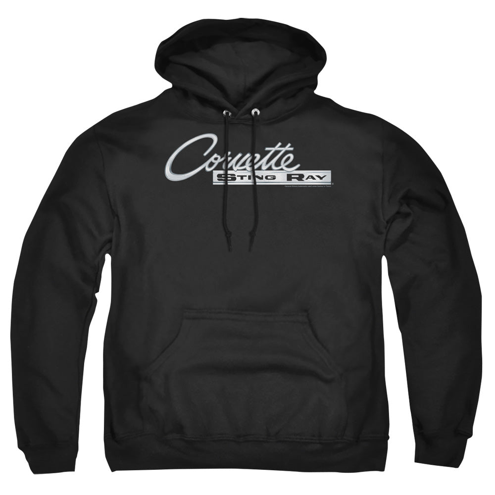 Chevrolet Chrome Stingray Logo Mens Hoodie Black Officially Licensed