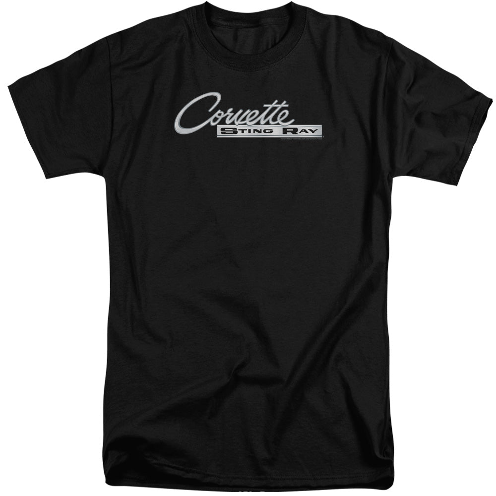 Chevrolet Chrome Stingray Logo Mens Tall T Shirt Black Officially Licensed