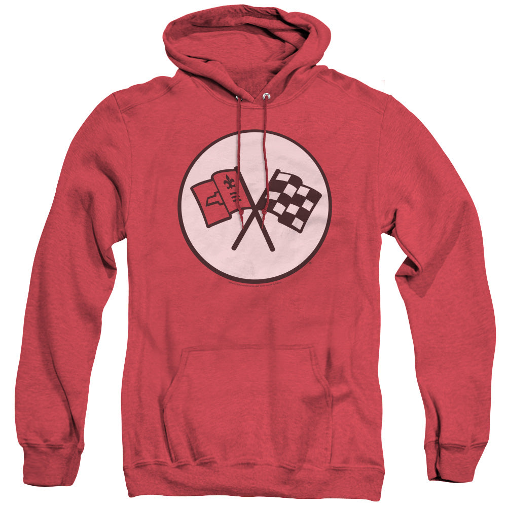 Chevrolet 2Nd Gen Vette Logo Heather Mens Hoodie Red Officially Licensed