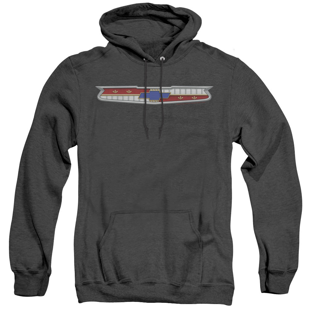 Chevrolet 56 Bel Air Emblem Mens Heather Hoodie Black Officially Licensed