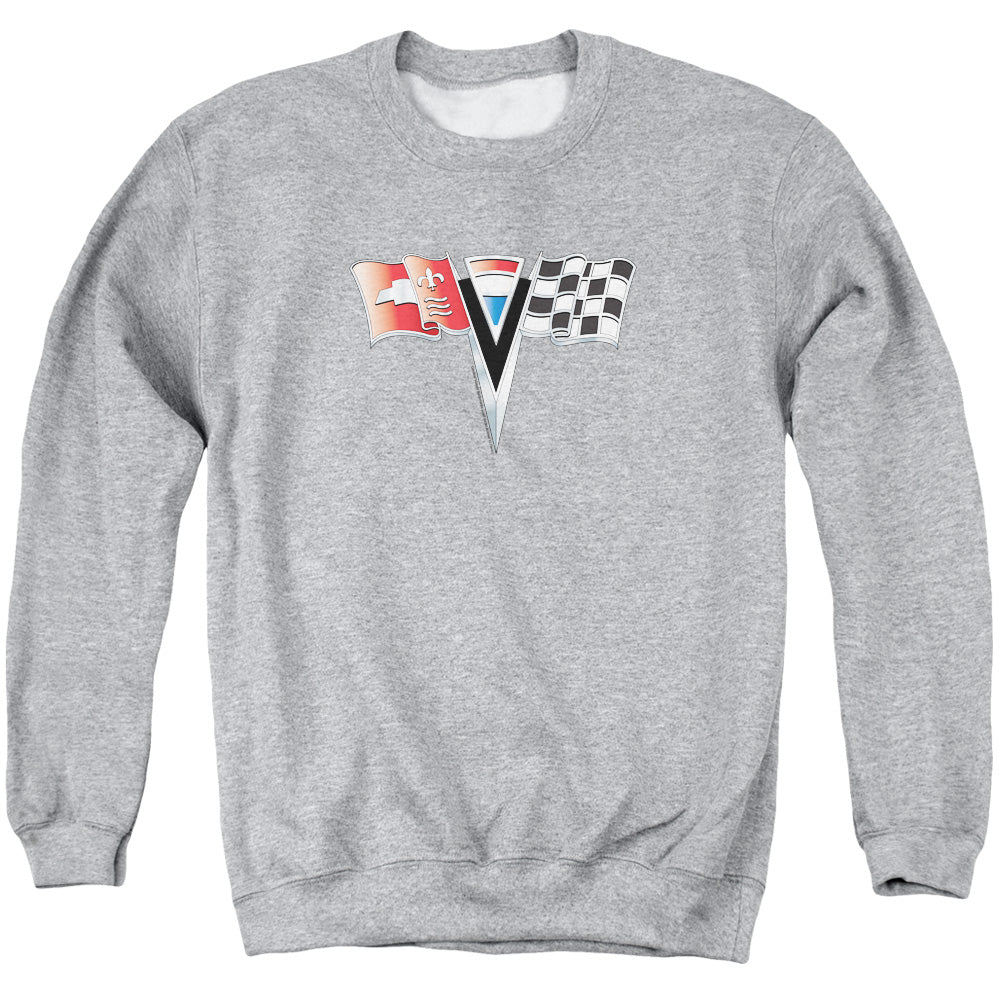 Chevrolet 2Nd Gen Vette Nose Emblem Mens Crewneck Sweatshirt Athletic Heather Officially Licensed