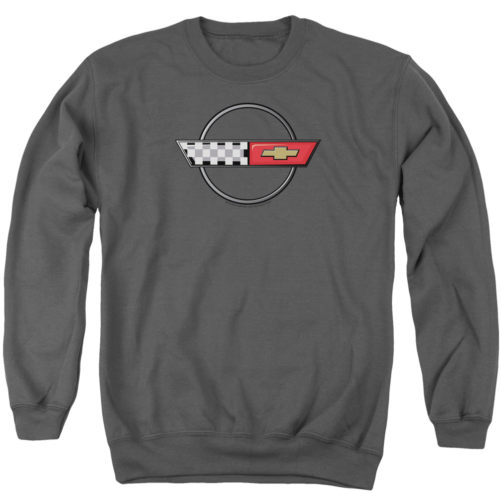 Chevrolet 4Th Gen Vette Logo Mens Crewneck Sweatshirt Charcoal Officially Licensed