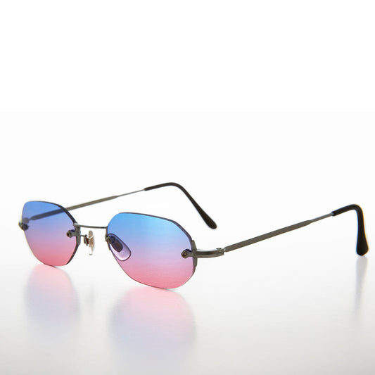 90s Rimless Octagon Vintage Sunglass - Cleo