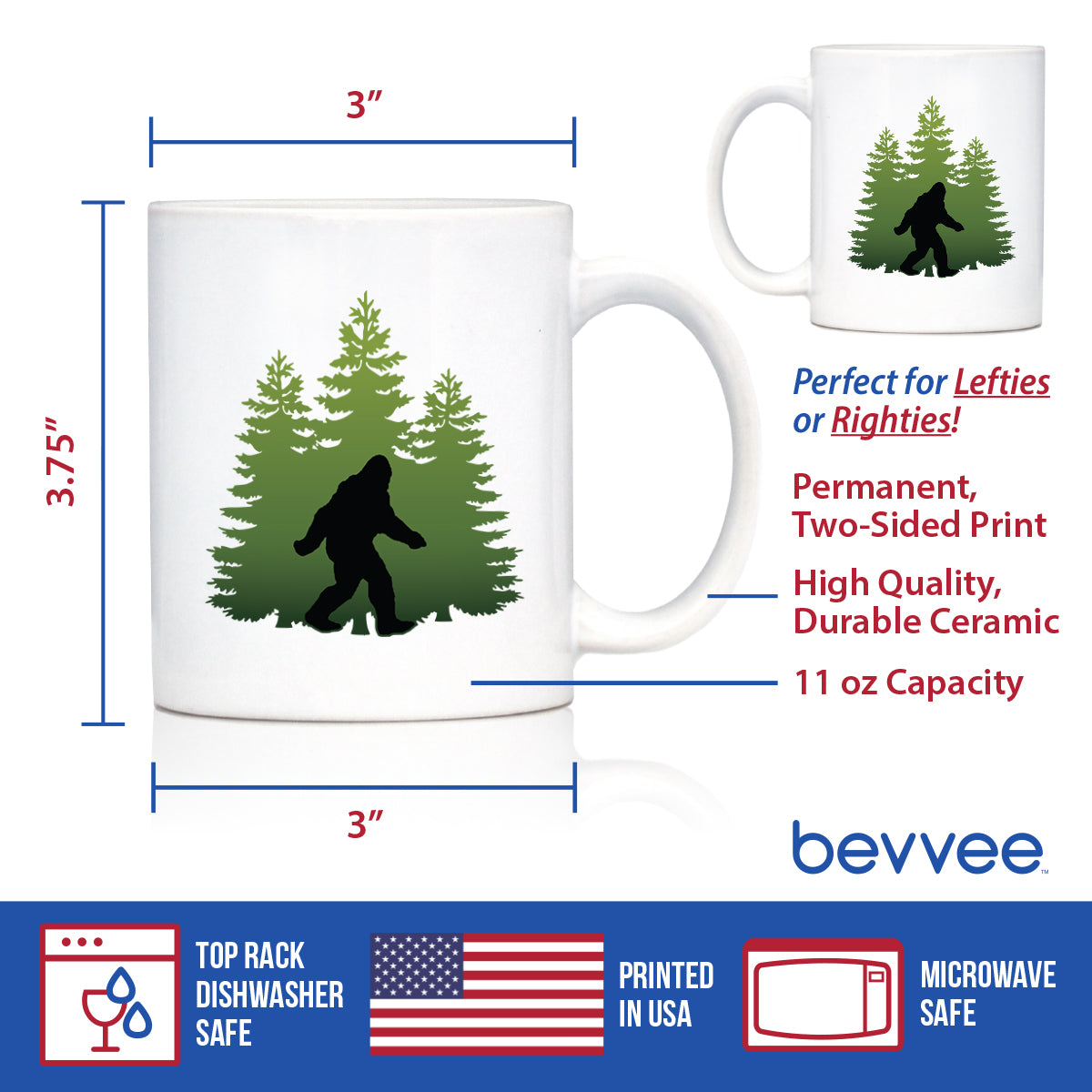 Bigfoot Coffee Mug - Funny Bigfoot Gifts for Sasquatch Enthusiasts