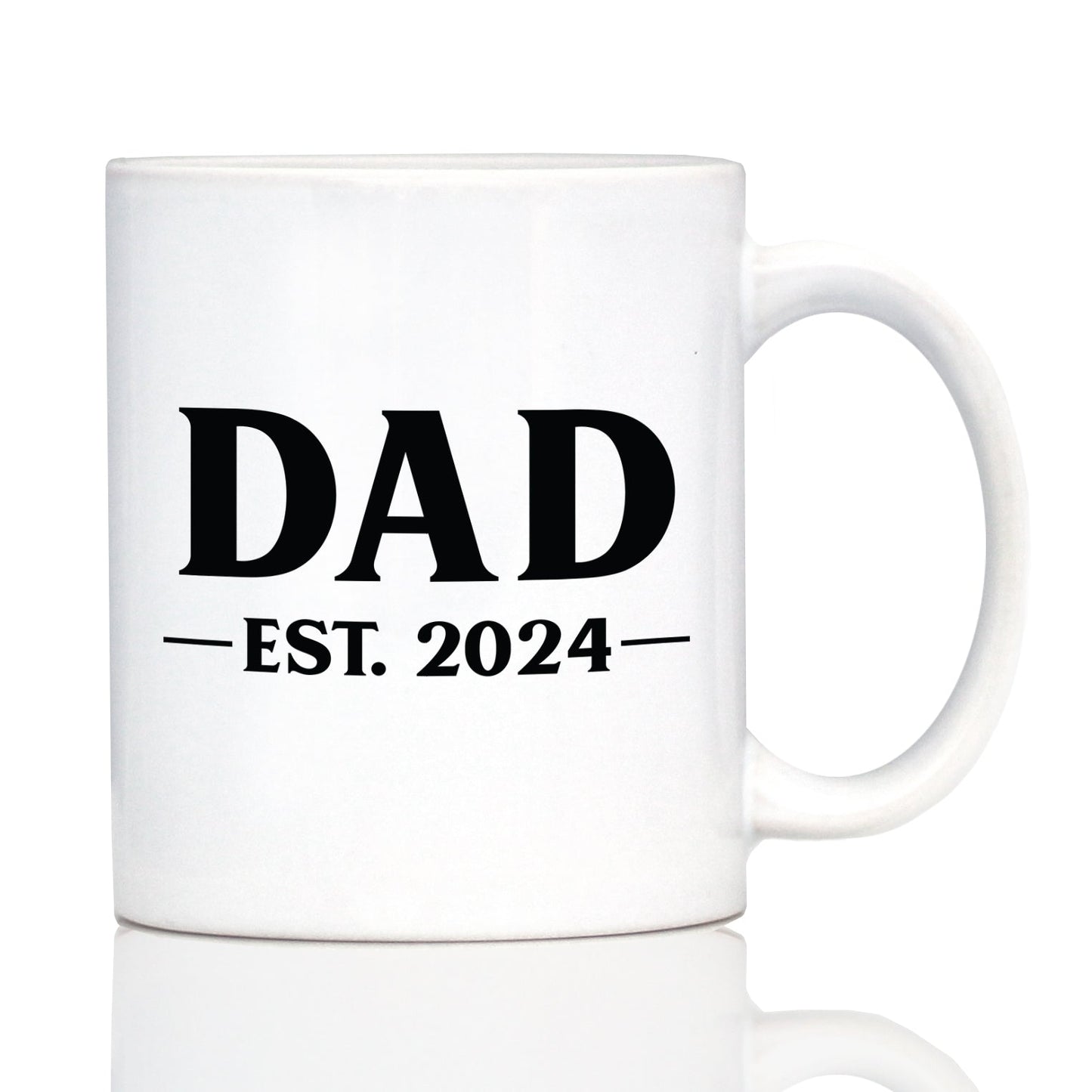 Dad Est 2024 - New Father Coffee Mug Gift for First Time Parents - Bold