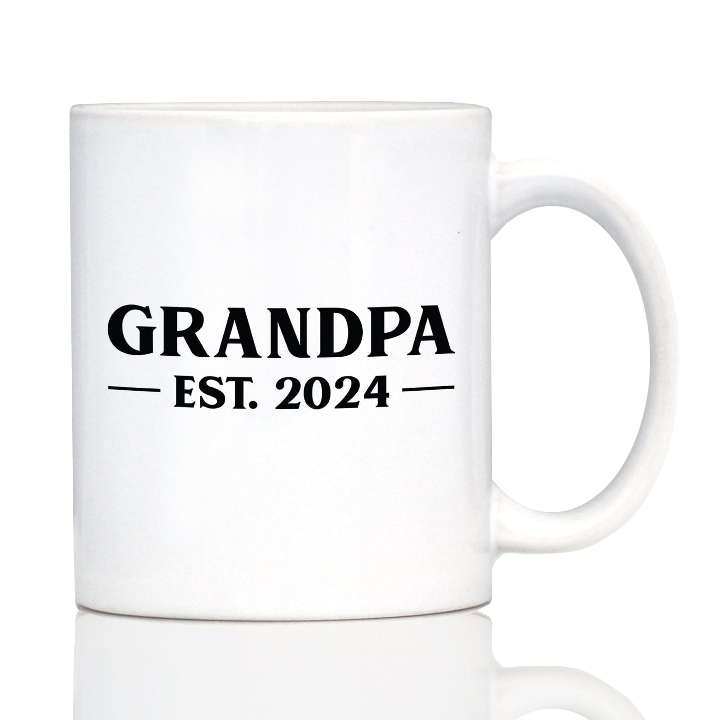 Grandpa Est 2024 - New Grandfather Coffee Mug Gift for First Time Grandparents - Bold